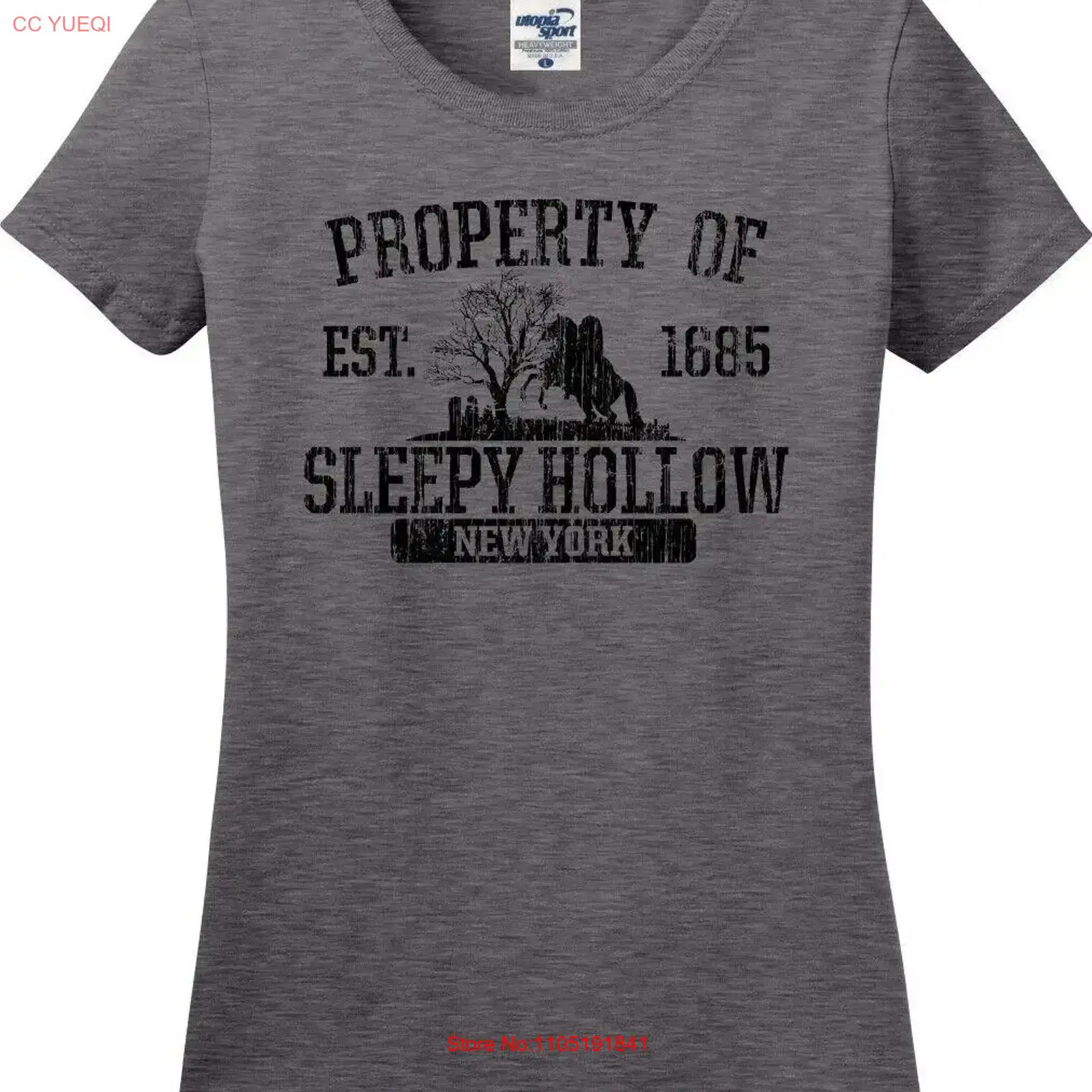 Vintage Fashion New York - เสื้อยืดผู้หญิงทรงมิสซี่ฟิต ลายกราฟิกสตรีทแวร์ สไตล์วินเทจ ล้างสีแล้ว รุ่น Property