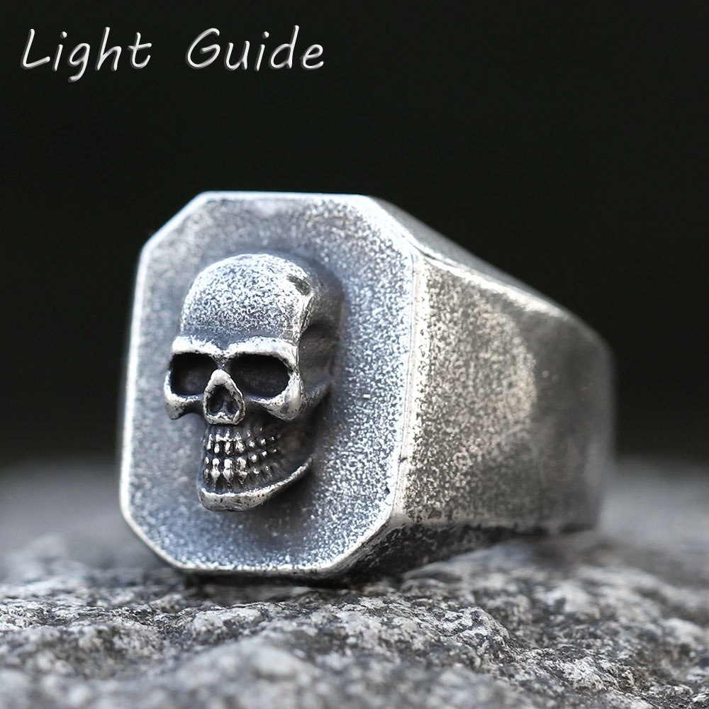 Vintage Fashion Guide - 2022ใหม่ผู้ชาย316L สแตนเลสสตีลแหวนโกธิค Vintage Skull แหวนผู้ชาย Heavy