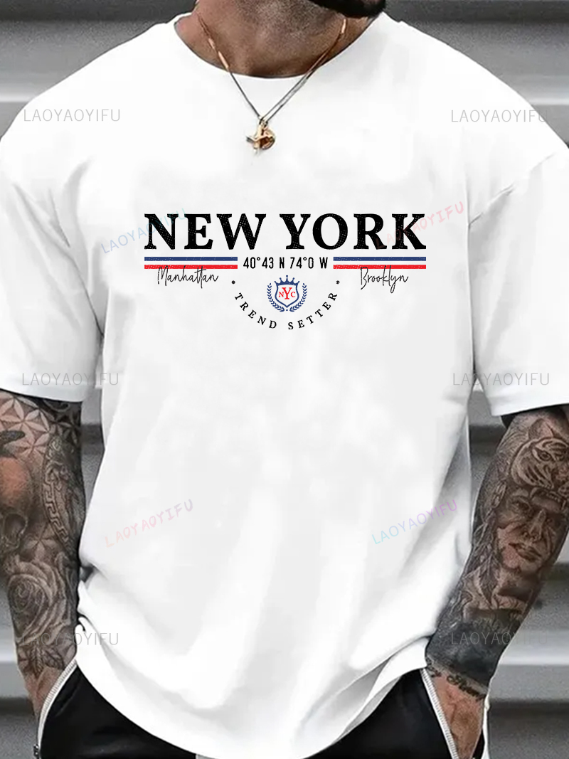 Vintage Fashion New York - เสื้อยืดลายกราฟิกนิวยอร์ก ยูนิเซ็กส์ สไตล์วินเทจ สตรีทแวร์ โอเวอร์ไซส์ แฟชั่นฤดูร้อน