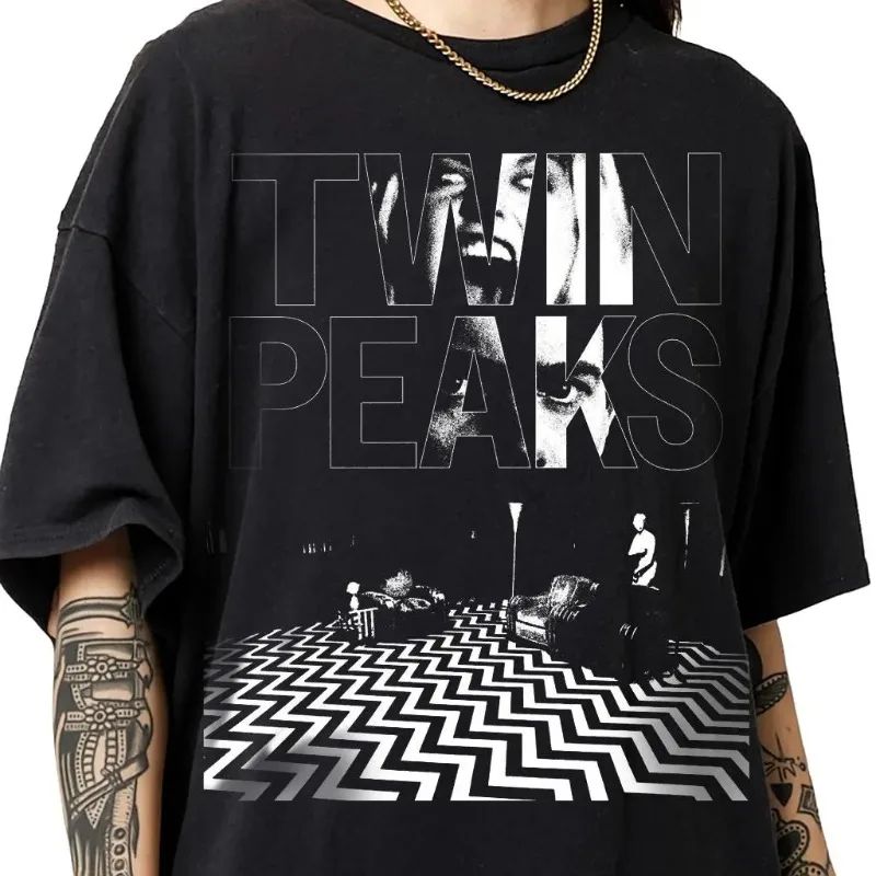 Vintage Fashion Tv - เสื้อยืดพิมพ์ลายธีมภาพยนตร์สยองขวัญ ละครโทรทัศน์ Twin Peaks เสื้อยืดฤดูร้อนใหม่สไตล์วินเทจลำลองและแฟชั่น เสื้อยืดหลวมๆ