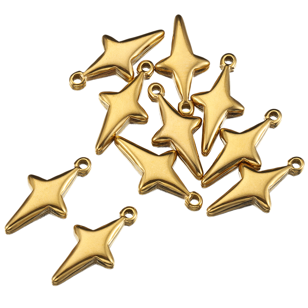 Vintage Fashion Earrings - 5 ชิ้นสแตนเลสสตีล Vintage Star Meteor จี้สําหรับ