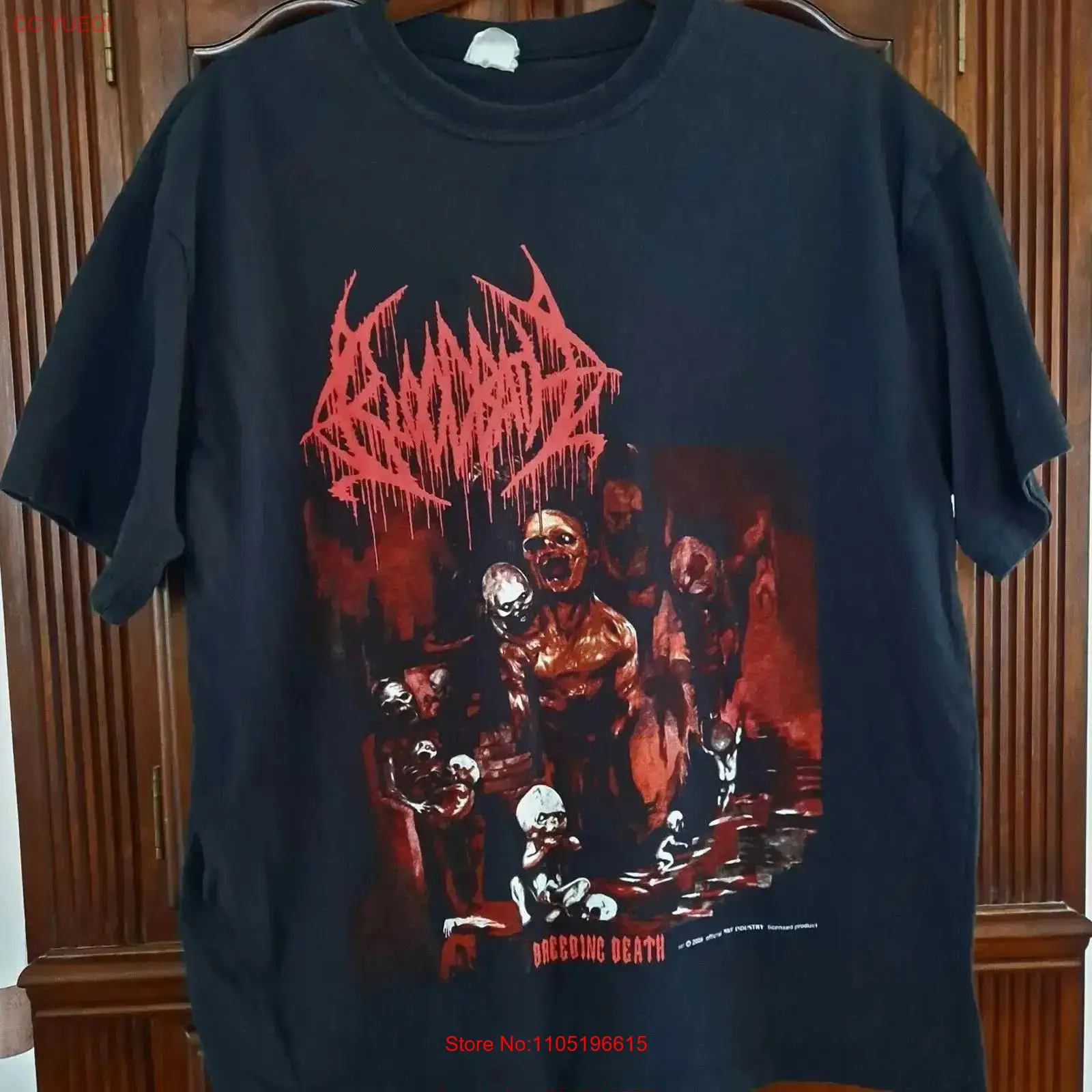 Vintage Fashion Jersey - เสื้อยืด BLOODBATH Breeding Death สีดำ ไซส์