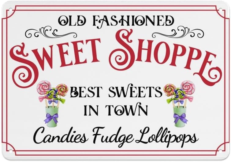 Vintage Fashion Shop - ป้ายร้านขนมหวานสไตล์วินเทจย้อนยุค ขนมหวานที่ดีที่สุดในเมือง ของตกแต่งร้าน สำหรับบ้าน ห้องครัว คาเฟ่