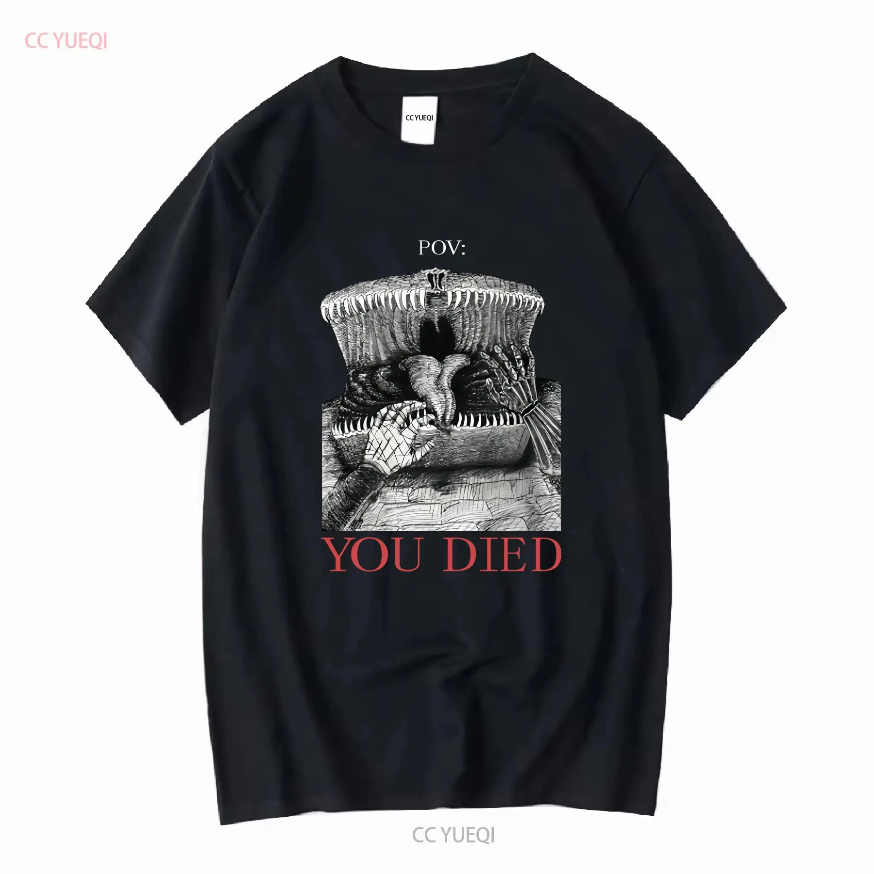 Vintage Fashion Illustrations - เสื้อยืดลายภาพประกอบหมึกสไตล์ DnD Dark Souls ลาย POV