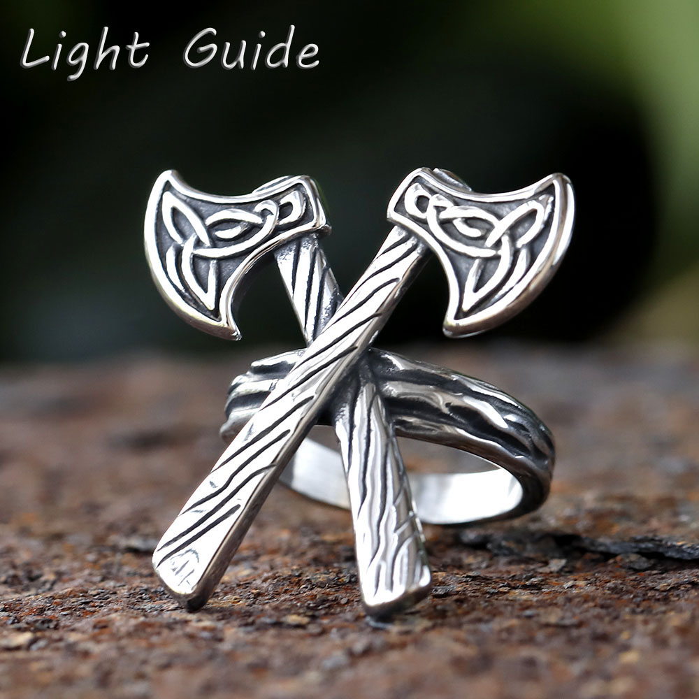 Vintage Fashion Guide - 2025 Vintage Celtic Wolfขวานแหวนสําหรับชายตํานานนอร์สOdinสัญลักษณ์สแกนดิเนเวียนRune Amuletเครื่องประดับ