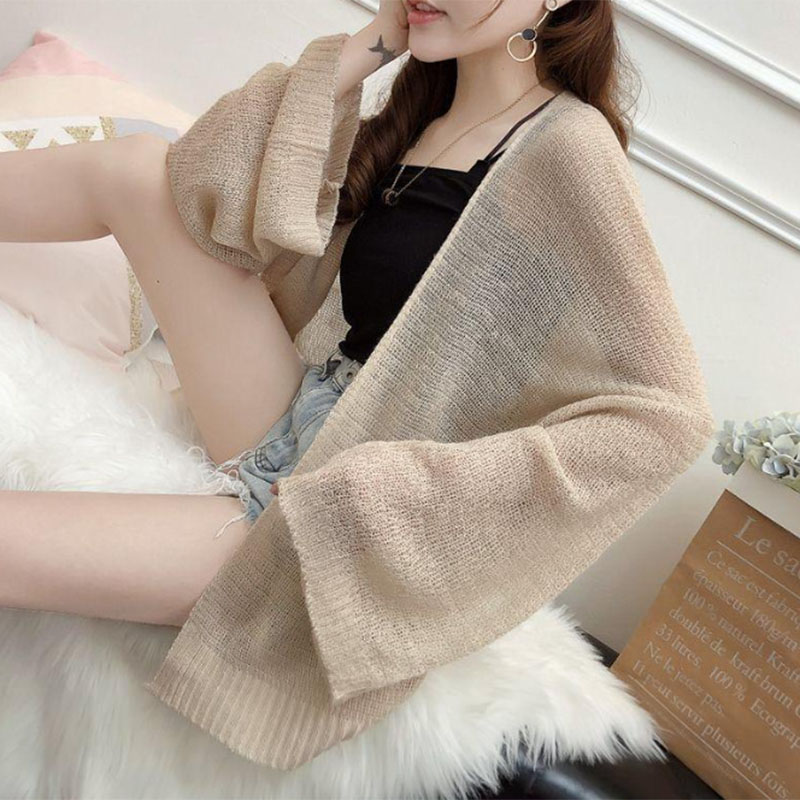เสื้อคลุมคาร์ดิแกนไหมพรมบางเบา - Crop Cardigan Vintage บทวิจารณ์และราคา
