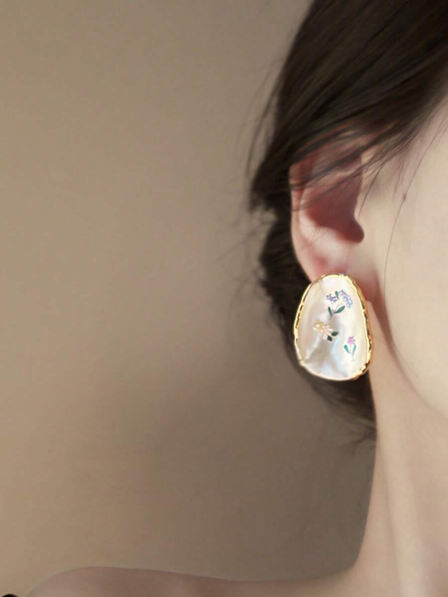 ต่างหูวินเทจสไตล์ฝรั่งเศสลายดอ - Vintage Vibes Fashion บทวิจารณ์และราคา