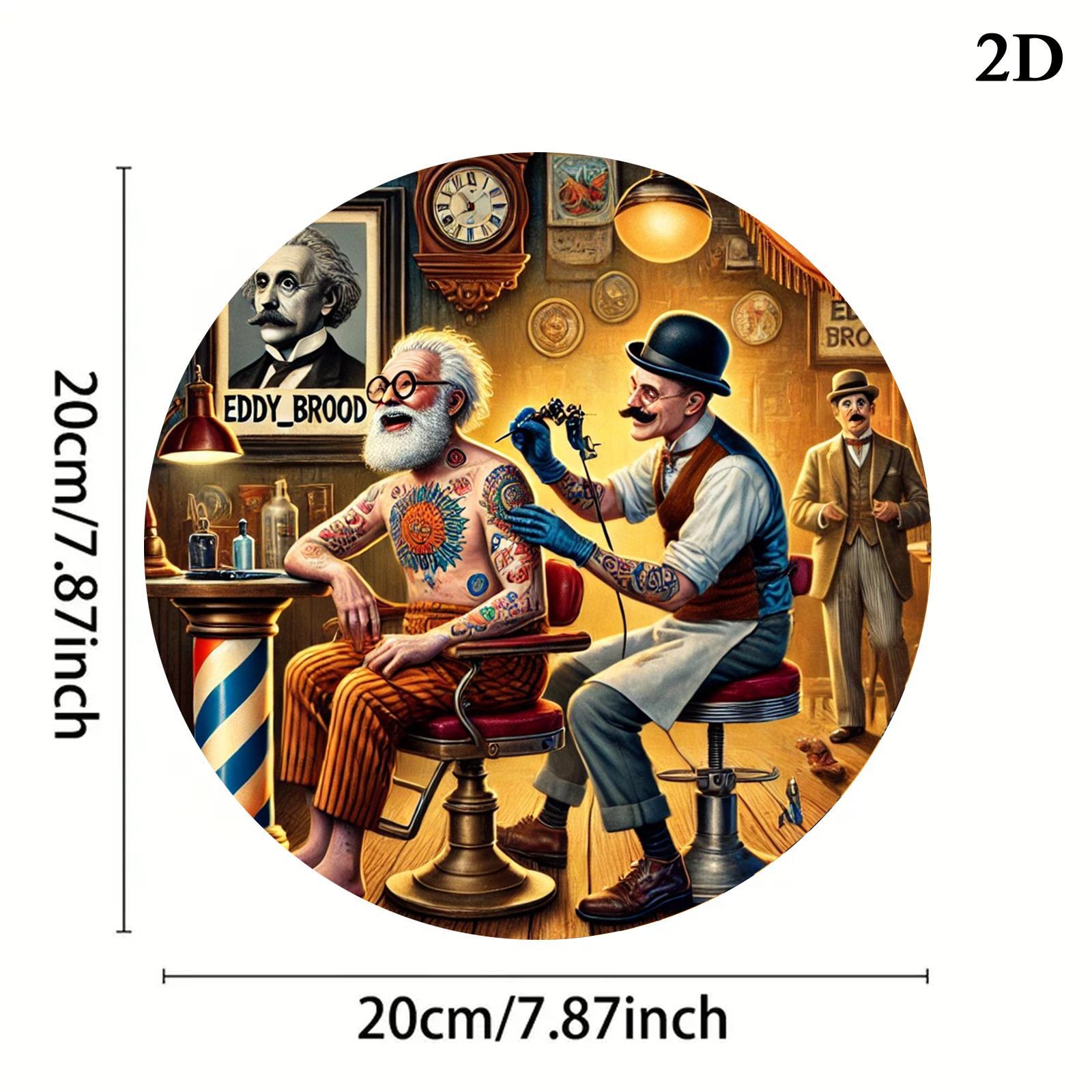 ป้ายโลหะทรงกลมลายร้านตัดผมวินเ - Vintage Fashion Illustrations บทวิจารณ์และราคา