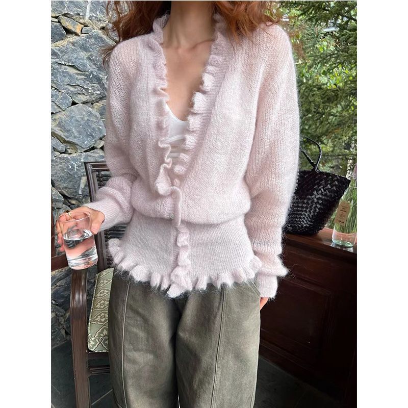 เสื้อคาร์ดิแกนแขนยาวสไตล์เกาหล - Crop Cardigan Vintage บทวิจารณ์และราคา