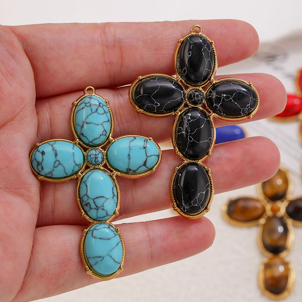 จี้สแตนเลสสตีลทรงกางเขนขนาดใหญ - Vintage Fashion Earrings บทวิจารณ์และราคา