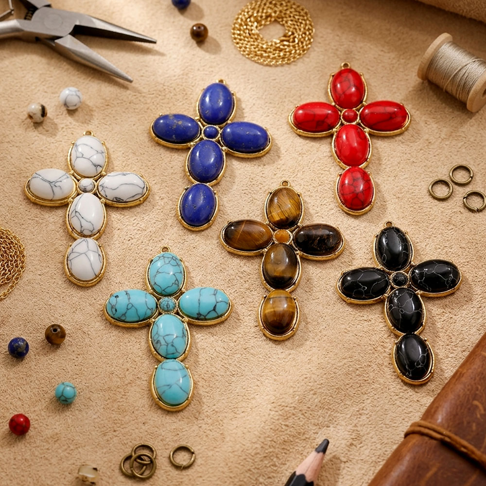 จี้สแตนเลสสตีลทรงกางเขนขนาดใหญ - Vintage Fashion Earrings บทวิจารณ์และราคา