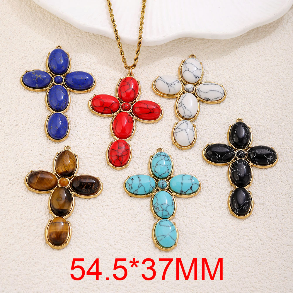 จี้สแตนเลสสตีลทรงกางเขนขนาดใหญ - Vintage Fashion Earrings บทวิจารณ์และราคา