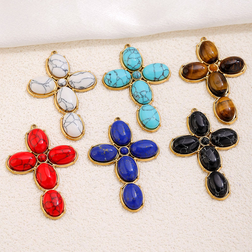 จี้สแตนเลสสตีลทรงกางเขนขนาดใหญ - Vintage Fashion Earrings บทวิจารณ์และราคา