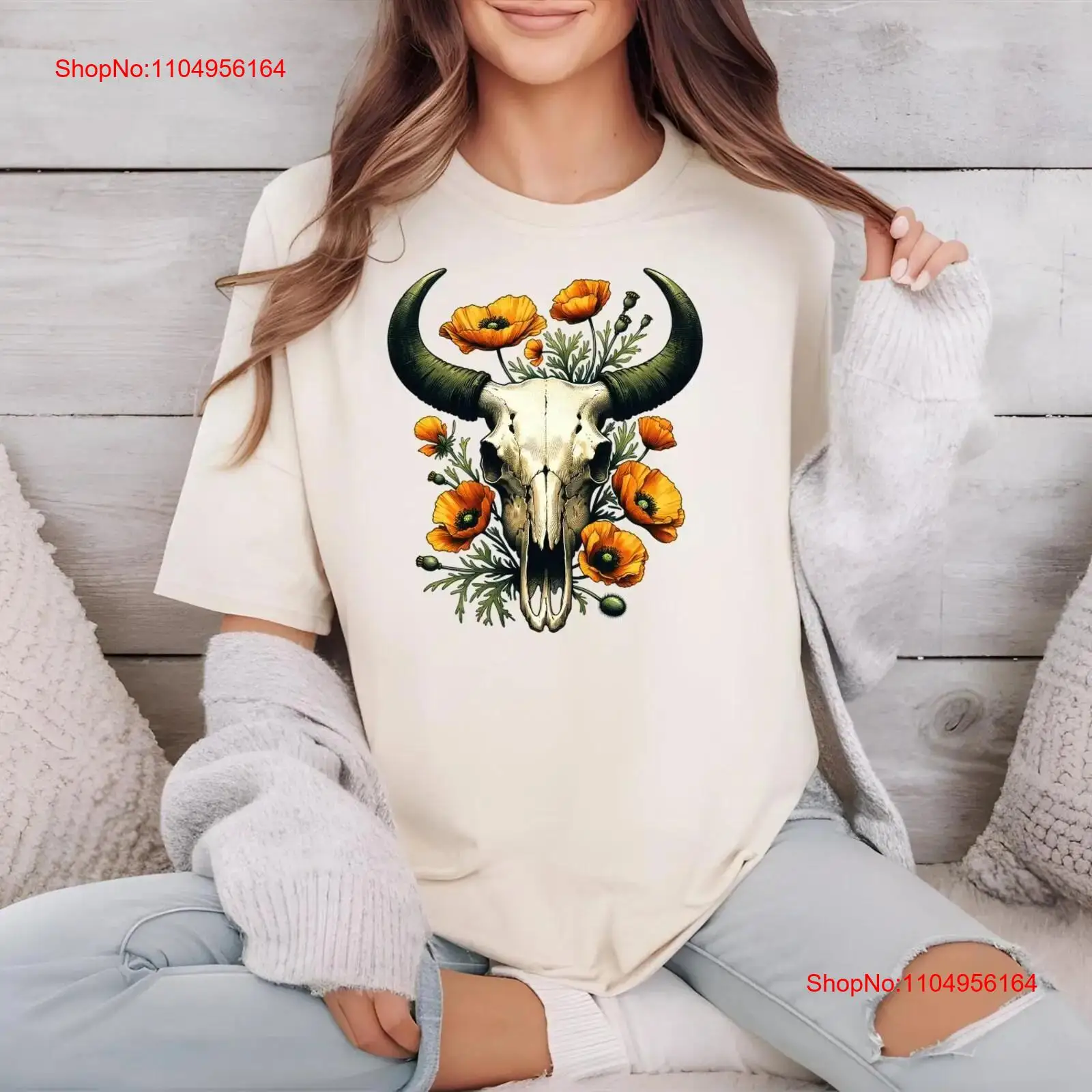 Rustic Southwestern Cow Skull  - Vintage Vibes Fashion บทวิจารณ์และราคา