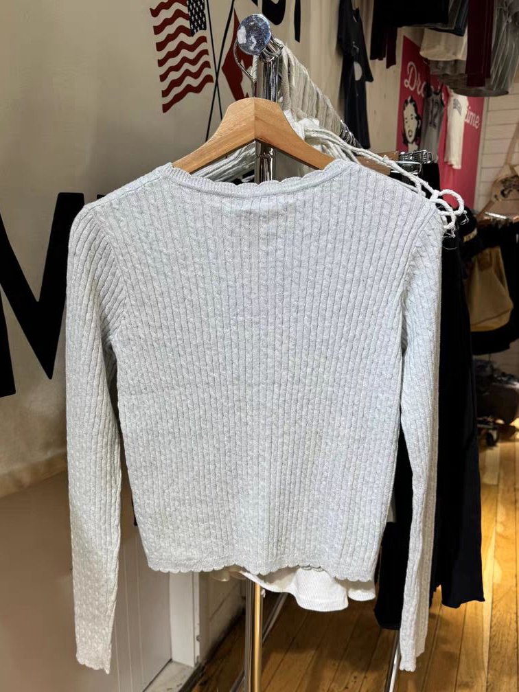 กระเป๋า Twist ดอกไม้ถักเสื้อกั - Crop Cardigan Vintage บทวิจารณ์และราคา