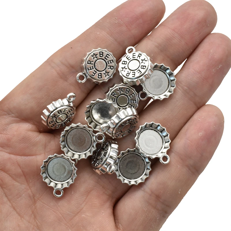 15ชิ้นจี้โลหะอัลลอยฝาเบียร์ชุบ - Vintage Fashion Earrings บทวิจารณ์และราคา