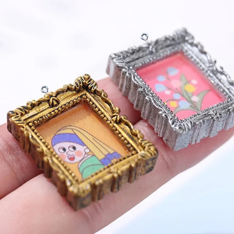 จี้รูปกรอบรูปเรซิ่นวินเทจแบบแบ - Vintage Fashion Earrings บทวิจารณ์และราคา