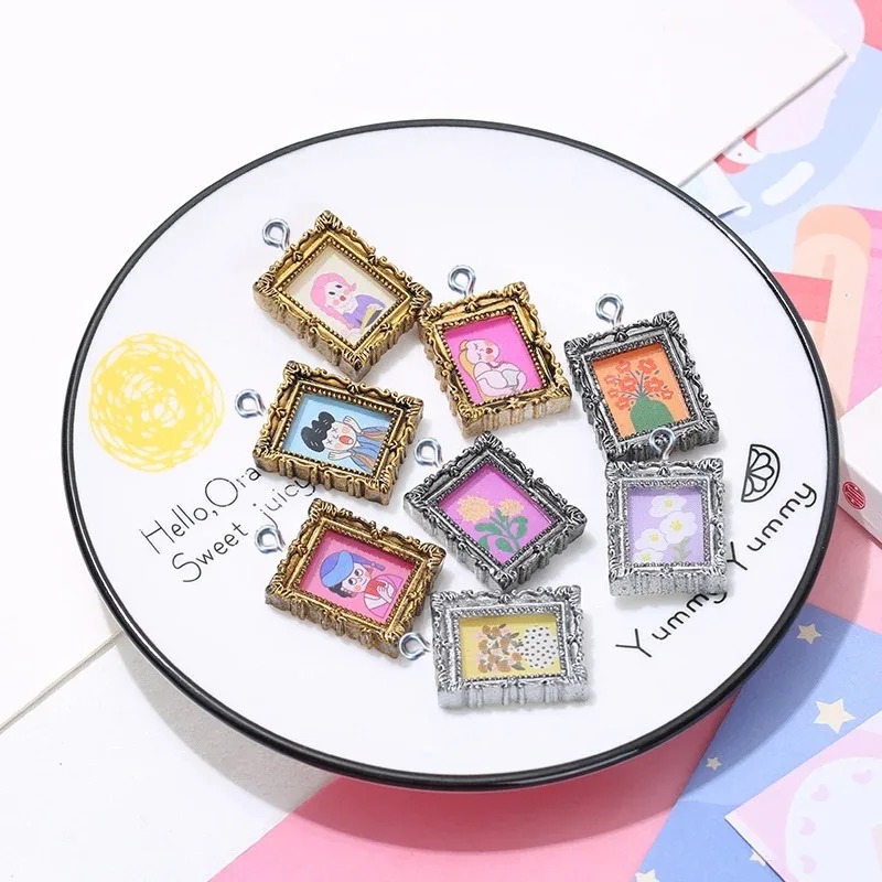 จี้รูปกรอบรูปเรซิ่นวินเทจแบบแบ - Vintage Fashion Earrings บทวิจารณ์และราคา