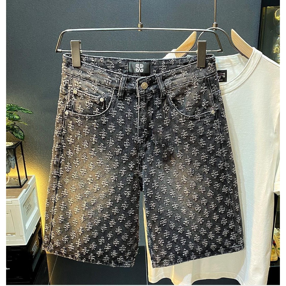 กางเกงยีนส์ขาสั้นผู้ชายสไตล์ลำ - Vintage Fashion Shop บทวิจารณ์และราคา