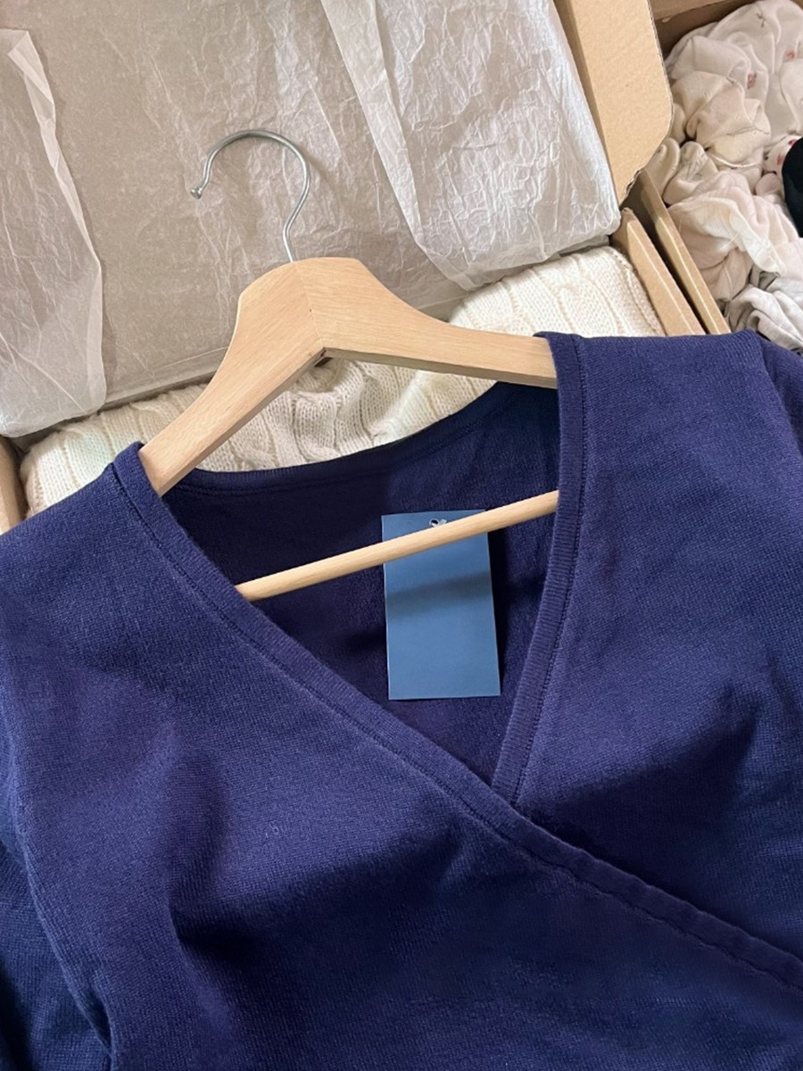 New Navy LACE-up ถักแขนยาวเสื้ - Crop Cardigan Vintage บทวิจารณ์และราคา