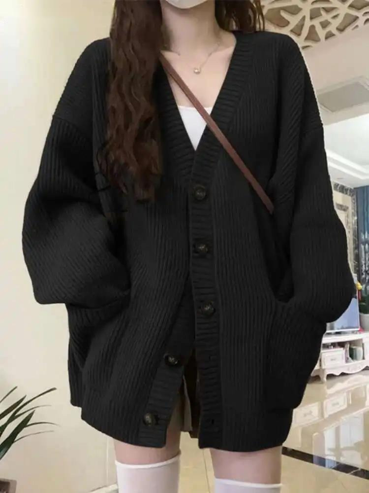 หลวมเสื้อสเวตเตอร์ถักผู้หญิงแข - Crop Cardigan Vintage บทวิจารณ์และราคา
