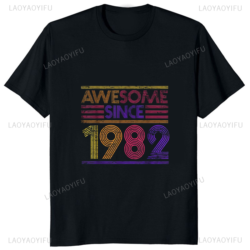 เสื้อยืดพิมพ์ลายวินเทจ1982รุ่น - Vintage Fashion Jersey บทวิจารณ์และราคา